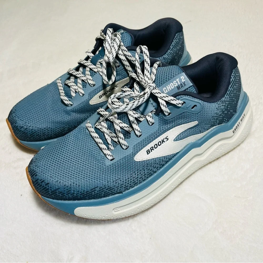 Brooks Ghost 2 MAX Blue and White Running Shoes Women’s Sz 7.5 - Picture 4 of 9